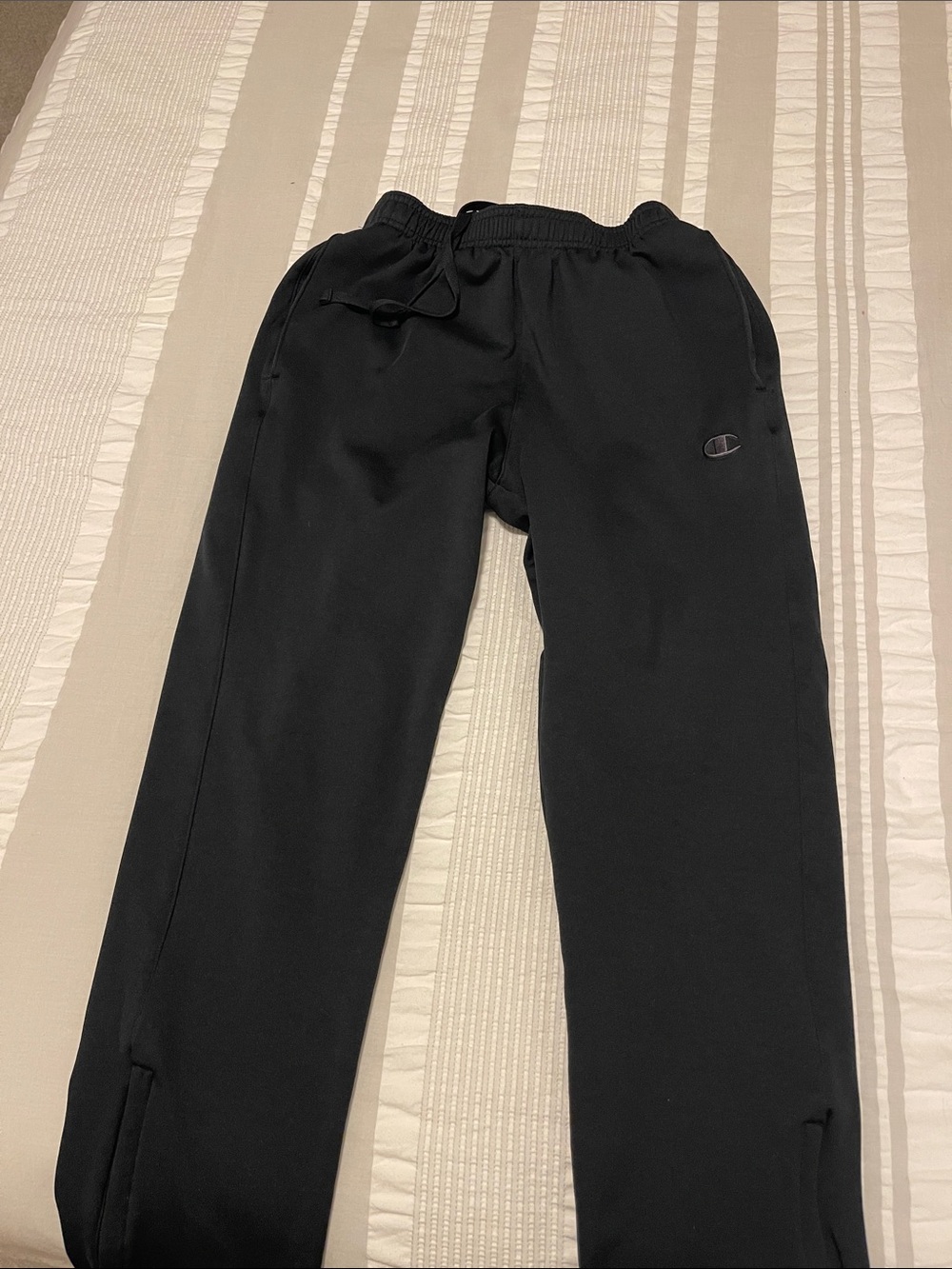 Champion Black Men's Fleece Joggers with Logo